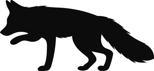 Silhouette of fox. Vector illustration