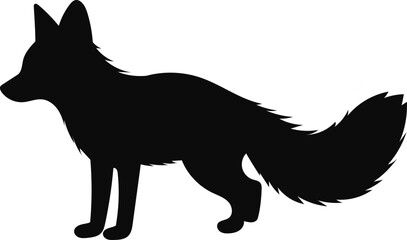 Silhouette of fox. Vector illustration