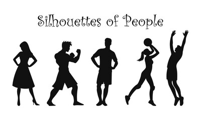silhouettes of 5 different people
