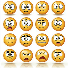 Grid of Negative Emotion Emoticons
