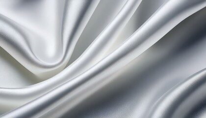 Elegant white satin fabric abstract background with flowing curves and soft folds