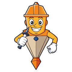 Plumb Bob Construction Tool Vector | Clipart, Cartoon & Line Art Illustration,  Plumb bob construction tool vector illustration, clipart, and line art design on a white background.