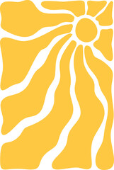 Sun wavy rays retro background