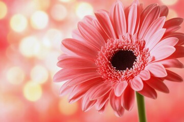 Beautiful dahlia flower in soft pink hues blooming in a lush garden during the late afternoon light