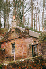 Coastal Cottage by the Beach Near Culzean Castle, Ayrshire, Scotland - Surrounded by Bare Trees and Cliffs