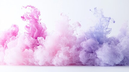 Fototapeta premium Pastel ink swirls in water, abstract background