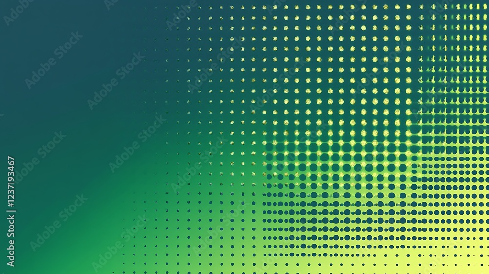 Poster abstract green gradient dot pattern design
