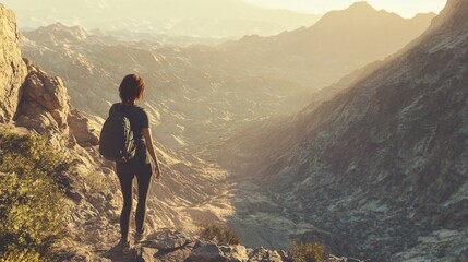 Obraz premium Explorer's Journey through a Scenic Landscape