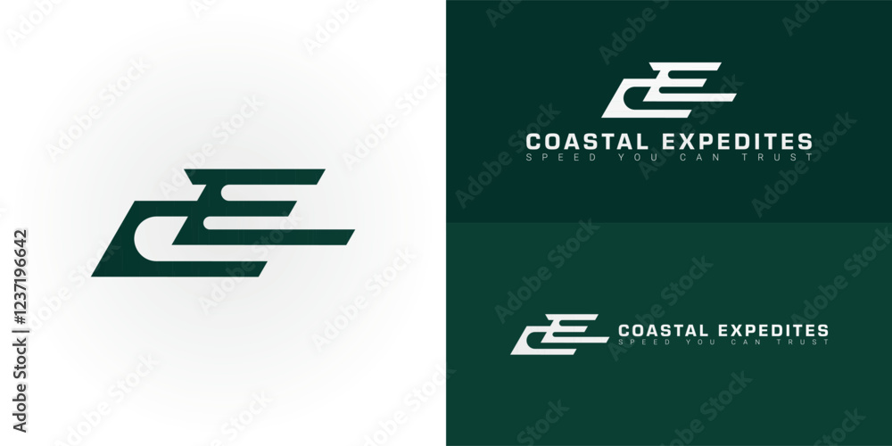 Poster the dynamic logo design features the initial ce creatively integrated into a stylized arrow or wing 