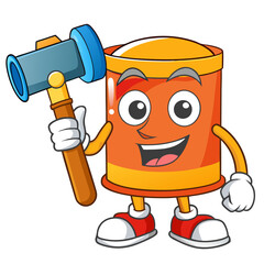 Hammer Construction Tool Vector | Cartoon, Clipart & Line Art Illustration, High-quality hammer construction tool vector in cartoon, clipart, and line art style. Perfect for design.