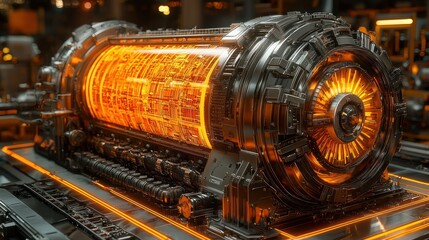 Fototapeta premium Futuristic Technological Marvel: A Glowing Core of Innovation