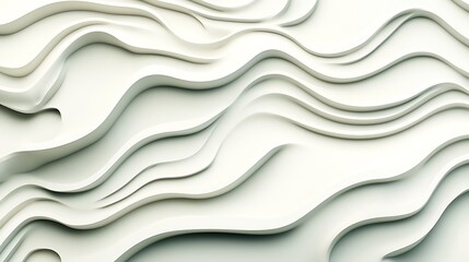 Obraz premium Abstract White Wavy Three Dimensional Surface Design