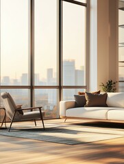 Modern Living Room with Large Window