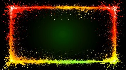 Abstract Colorful Paint Splatter Frame Background