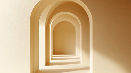 Fototapeta premium Sunlit Archway Corridor Interior Design Aesthetic
