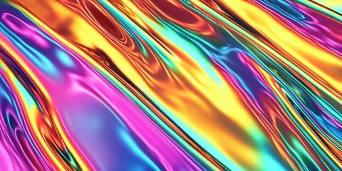 Fototapeta premium A striking combination of yellow, pink, orange and green abstract patterns on a dark grey background.