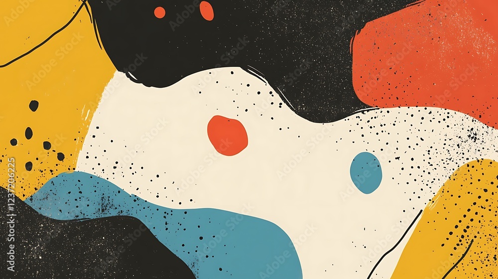 Poster abstract colorful shapes design with dots