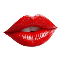 Obraz premium Red Lipstick Kiss Mark on White Background - Ideal for Beauty Blogs and Valentine's Day Promotions