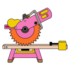 Miter Saw Tool Vector Illustration - Construction Equipment Cartoon Clipart Design,  Miter saw tool vector illustration, perfect for construction and DIY digital designs.