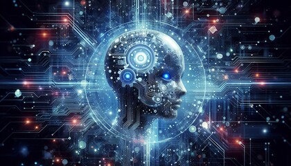 artificial intelligence has taken over the world, abstract background 