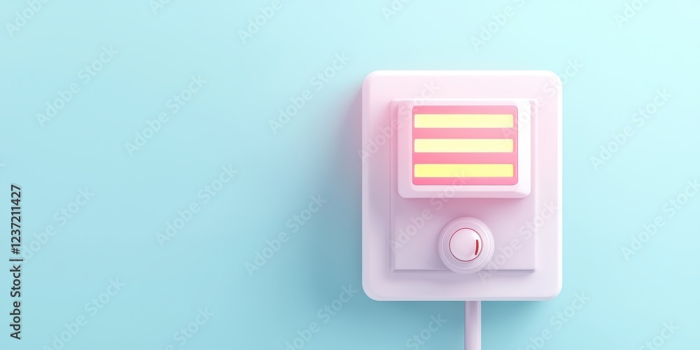 Poster minimalist light switch with colorful indicator light