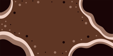 Abstract geometric banner with warm chocolate tones and smooth lines for a modern decor. Postcard and wallpaper in trendy colors