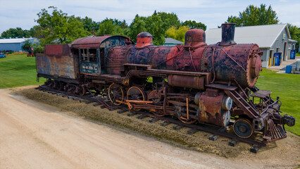 Vintage Old Train Steam Engine