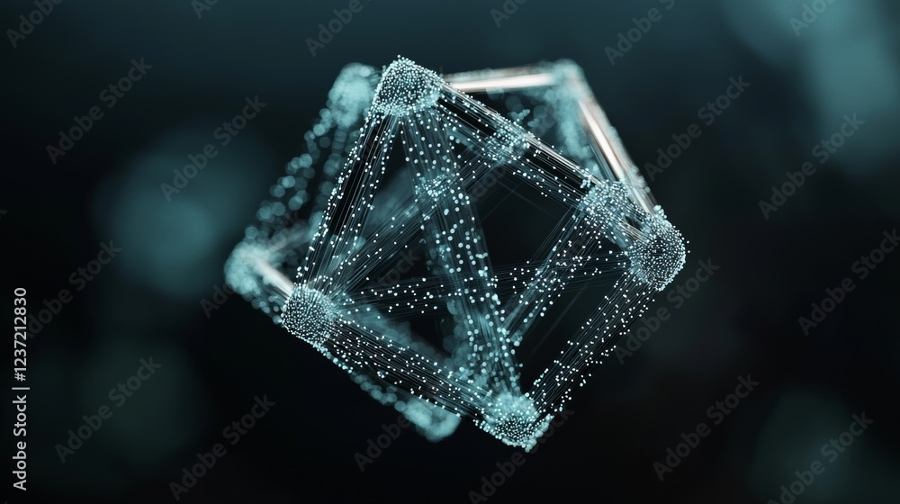 Poster abstract crypto cyber security technology on a global network background. digital theme. 3d illustra