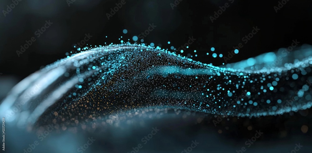 Poster a neural network 3d illustration combined with big data and cybersecurity concepts