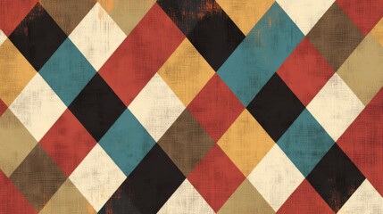 Fototapeta premium Vintage Geometric Pattern with Vibrant Colors
