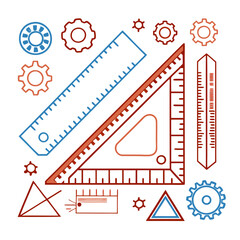 Speed Square Construction Tool Vector Illustration with White Background, Cartoons & Clipart, Speed square tool vector illustration, perfect for construction, DIY, and architecture designs