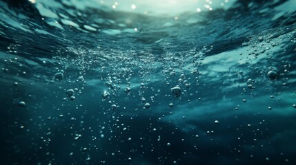 Obraz premium Stunning Underwater Bubbles in Deep Blue Ocean