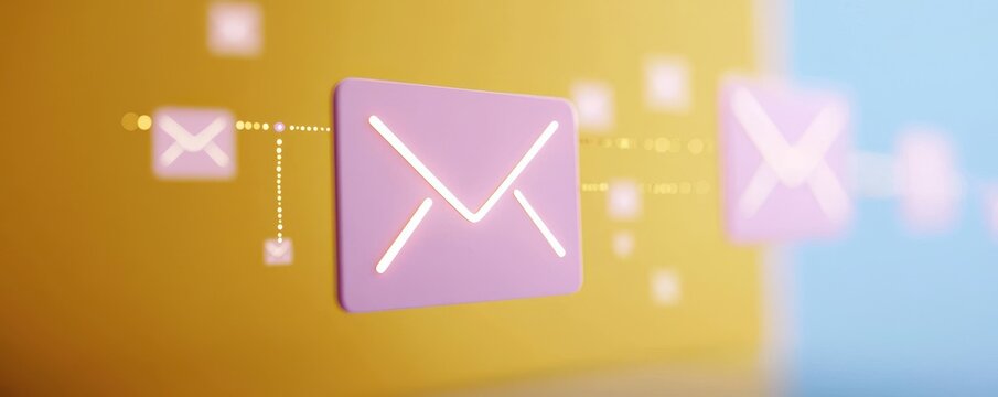 Digital Email Communication Concept With Abstract Icons