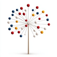 Colorful Abstract Tree Design with Round Ornaments