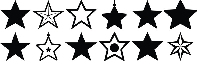 Obraz premium Star silhouette set vector design big pack of christmas illustration and icon