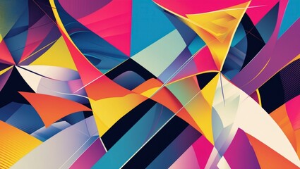 Obraz premium Vibrant geometric shapes in bold colors.