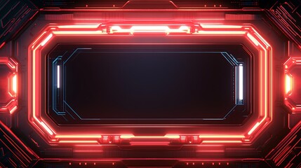 Obraz premium Futuristic Red And Blue Neon Frame Design