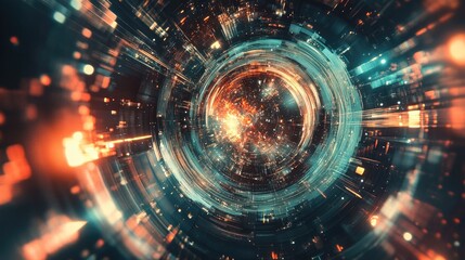 Obraz premium Quantum computing concept with a futuristic processor chip.