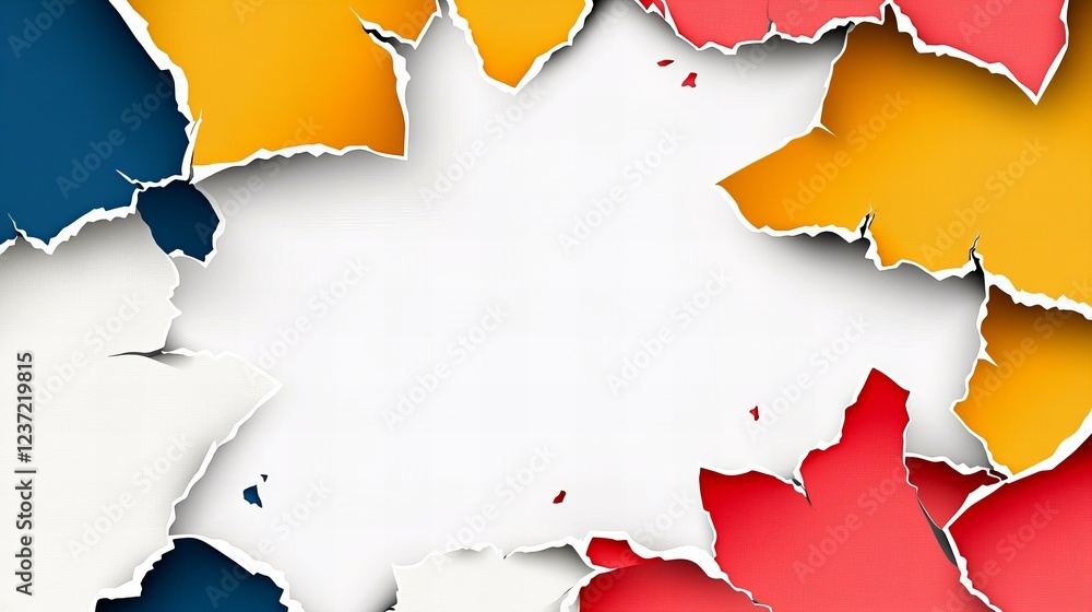 Poster abstract background with torn paper. bold colors create a vibrant, dynamic design. perfect for vario