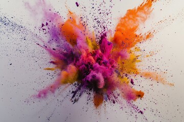 Vivid splash of paint on grey background