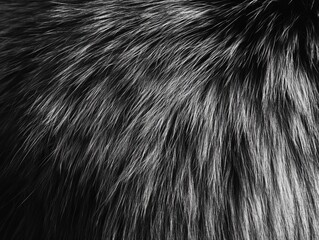 Magnified hair strands showcase the natural texture and fine structure in a black and white photo