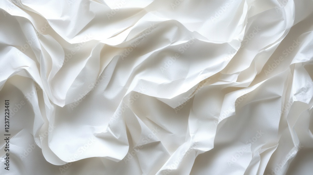 Poster abstract white paper waves creating a textured background with light and shadow play