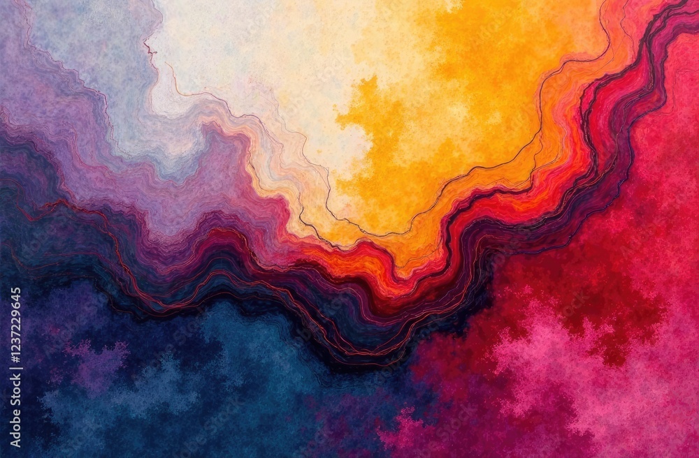 Poster abstract colour background with lines . mixed media