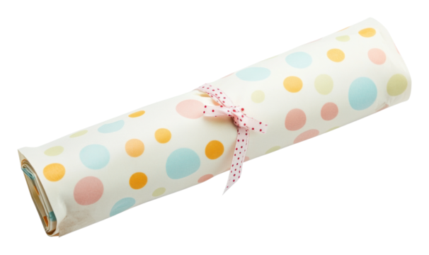 Polka dot fabric for crafts isolated on transparent background