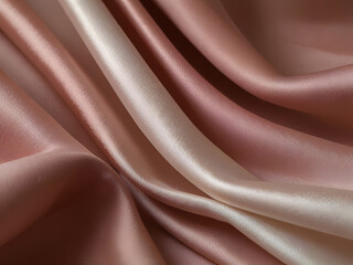  Pastel light soft pale powder pink brown dusty rose beige white abstract background. Silk satin fabric. Color gradient ombre blurred. Curtain draped crease wave line.Elegant subtle luxury. Design 