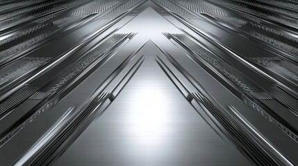 Obraz premium Abstract Metallic Arrow Design Showing Industrial Technology