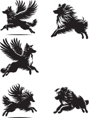 A majestic dog in flight