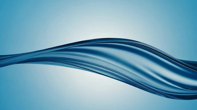 the water moves in waves in space. there is emptiness above and below. light blue background.