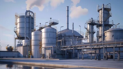 Obraz premium Crude Oil Distillation Facility. An Industrial Process