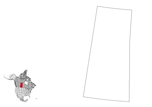 Saskatchewan map in northamerica
